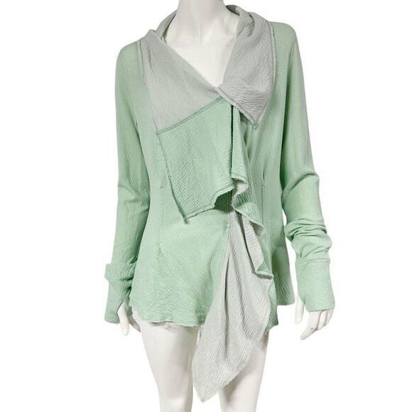 Evy's Tree Kristina Mint Drape Front Knit Cardigan Womens Size S Small - Picture 1 of 10